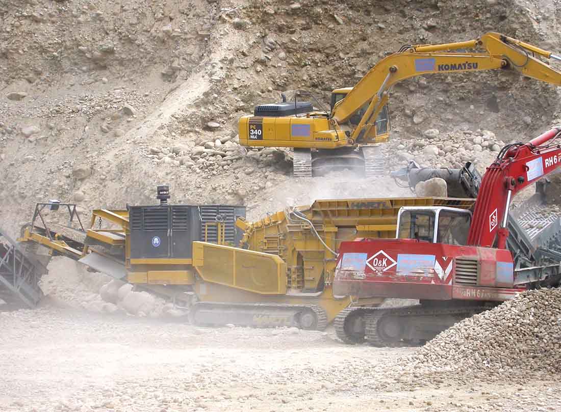 Volumen³ auf einer Hartl Powercrusher Brechanlage