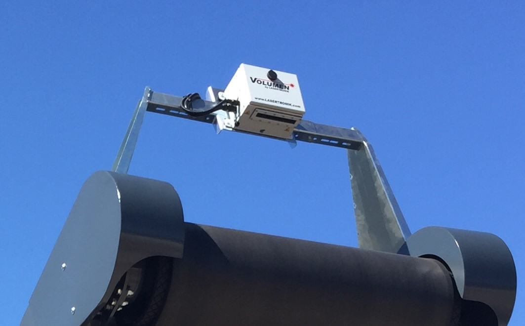 Volumen³ Messsystem auf mobiler Brechanlage